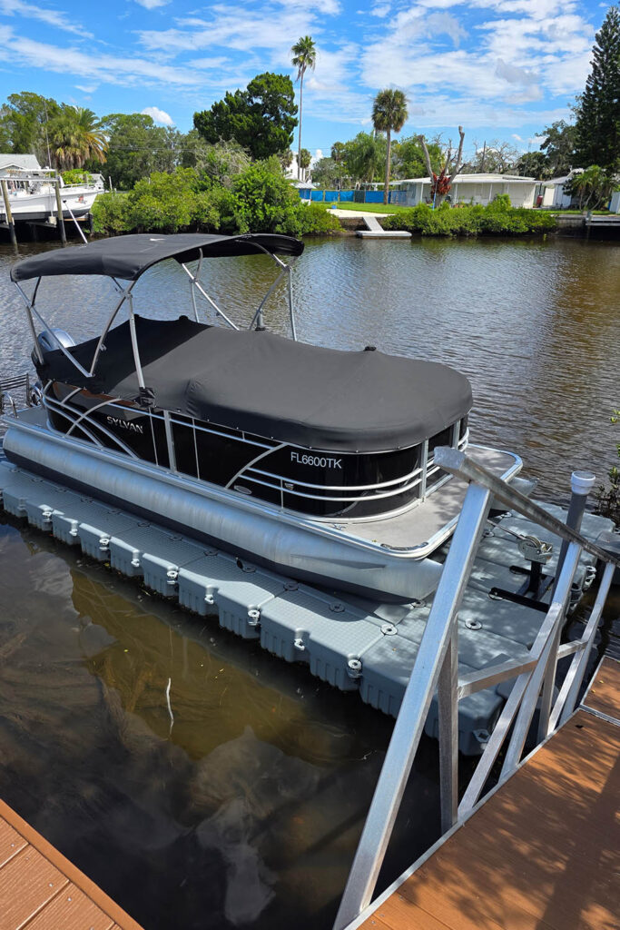 New Port Richey Floating Dock With Sylvan Mirage Docked